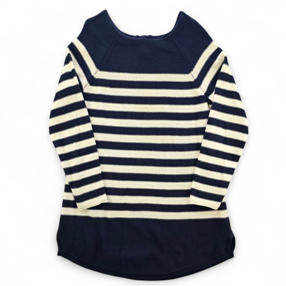 FP Beach by Free People Navy & Cream Striped Renegade Tunic Sweater | Size M - Picture 1 of 5